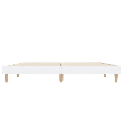 Bedframe Bewerkt Hout 135 x 190 cm Wit