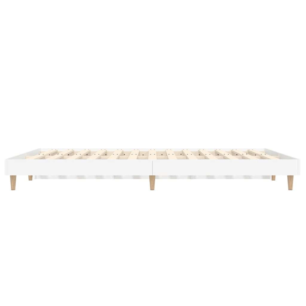 Bedframe Bewerkt Hout 135 x 190 cm Wit