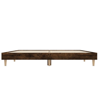 Bedframe Bewerkt Hout Kleurig 135 x 190 cm Gerookt eiken