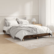Bedframe bewerkt hout gerookt eiken 135x190 cm