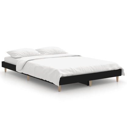 Bedframe Bewerkt Hout 120 x 190 cm Zwart