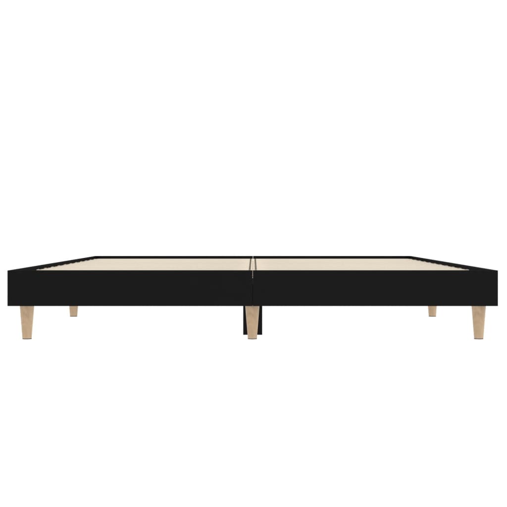 Bedframe Bewerkt Hout 120 x 190 cm Zwart