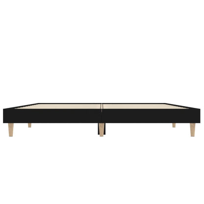 Bedframe Bewerkt Hout 120 x 190 cm Zwart