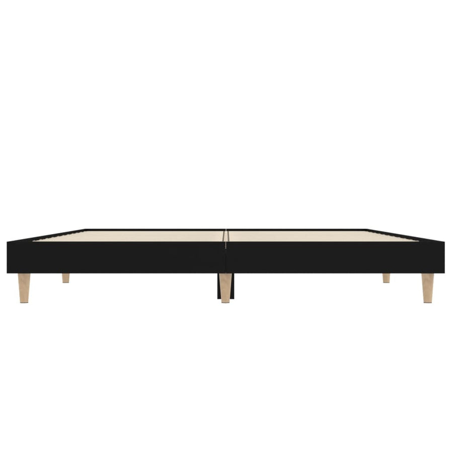 Bedframe Bewerkt Hout 120 x 190 cm Zwart