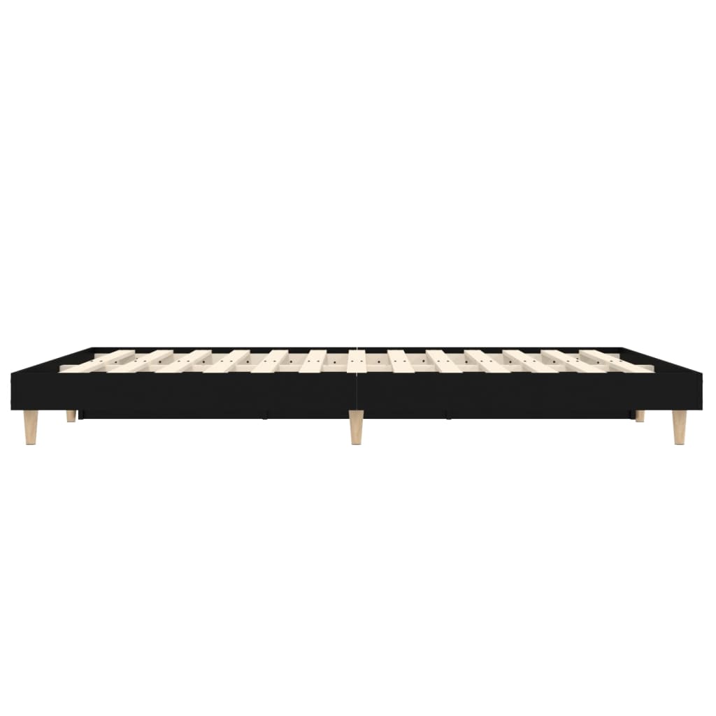 Bedframe Bewerkt Hout 120 x 190 cm Zwart