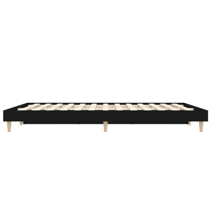 Bedframe Bewerkt Hout 120 x 190 cm Zwart