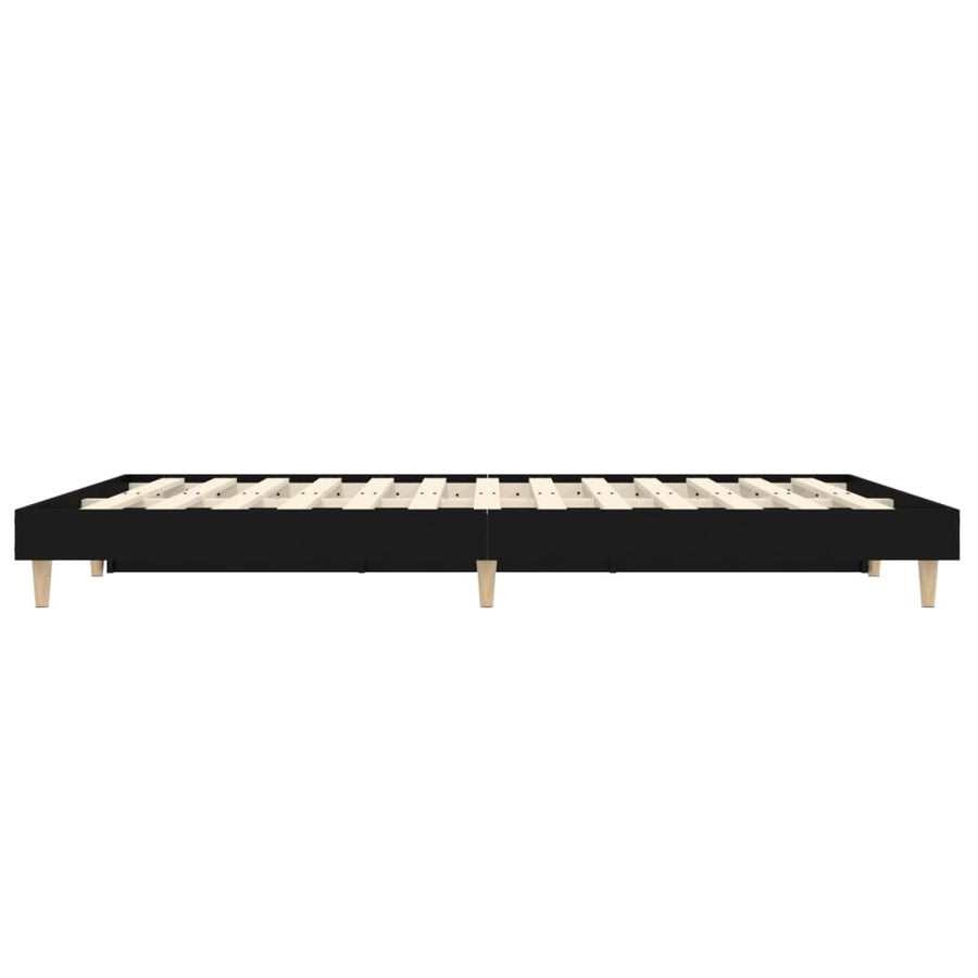 Bedframe Bewerkt Hout 120 x 190 cm Zwart