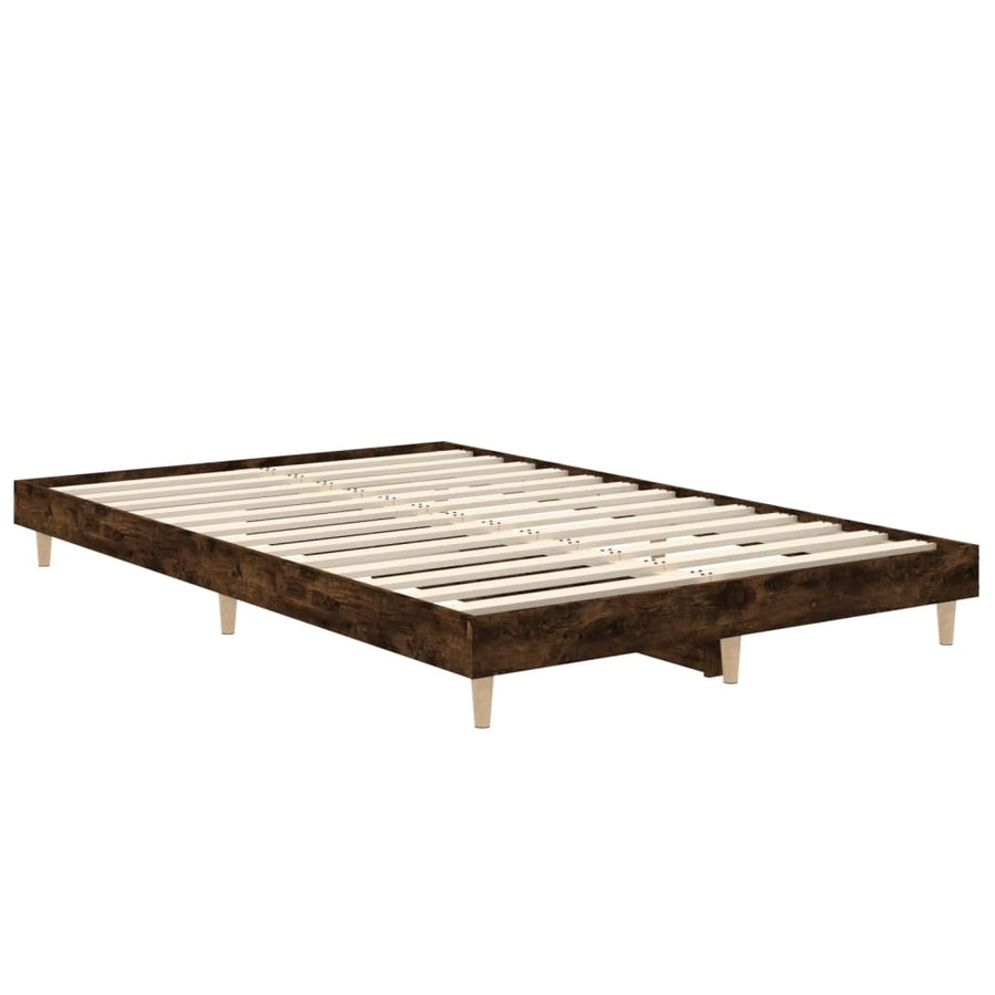 Bedframe Bewerkt Hout Kleurig 120 x 190 cm Gerookt eiken