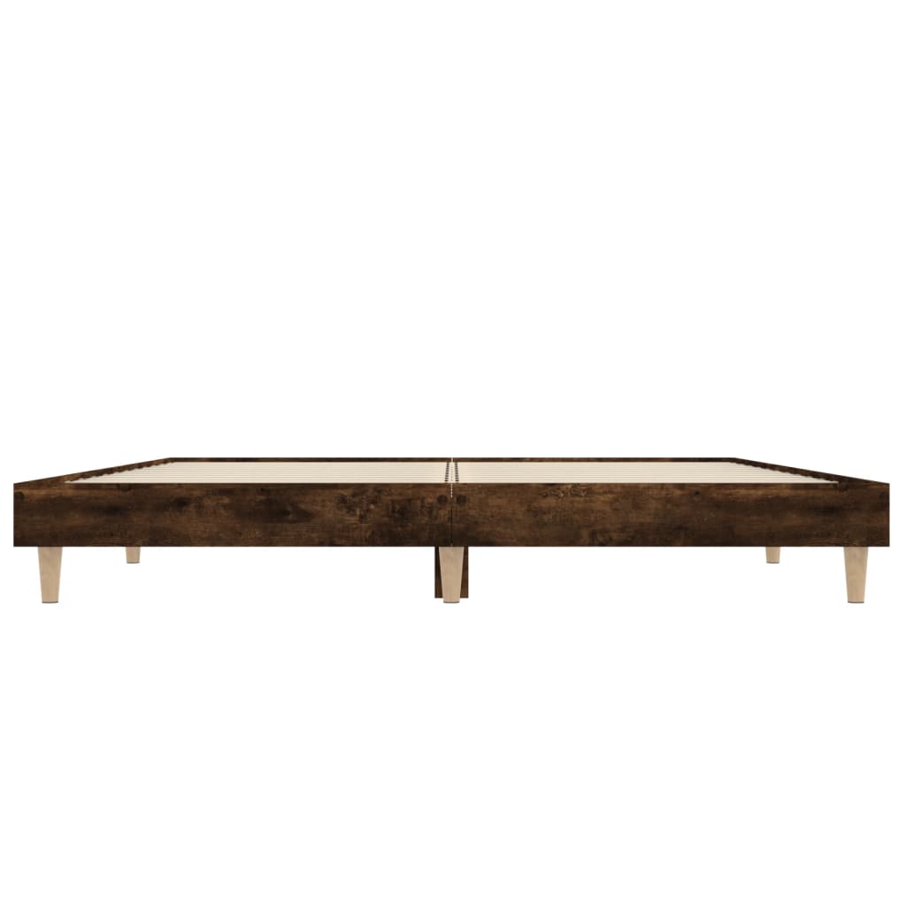 Bedframe Bewerkt Hout Kleurig 120 x 190 cm Gerookt eiken
