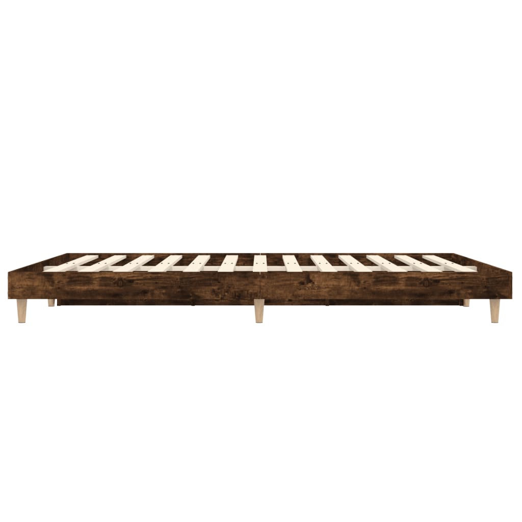 Bedframe Bewerkt Hout Kleurig 120 x 190 cm Gerookt eiken