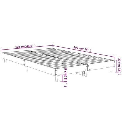 Bedframe Bewerkt Hout Kleurig 120 x 190 cm Gerookt eiken