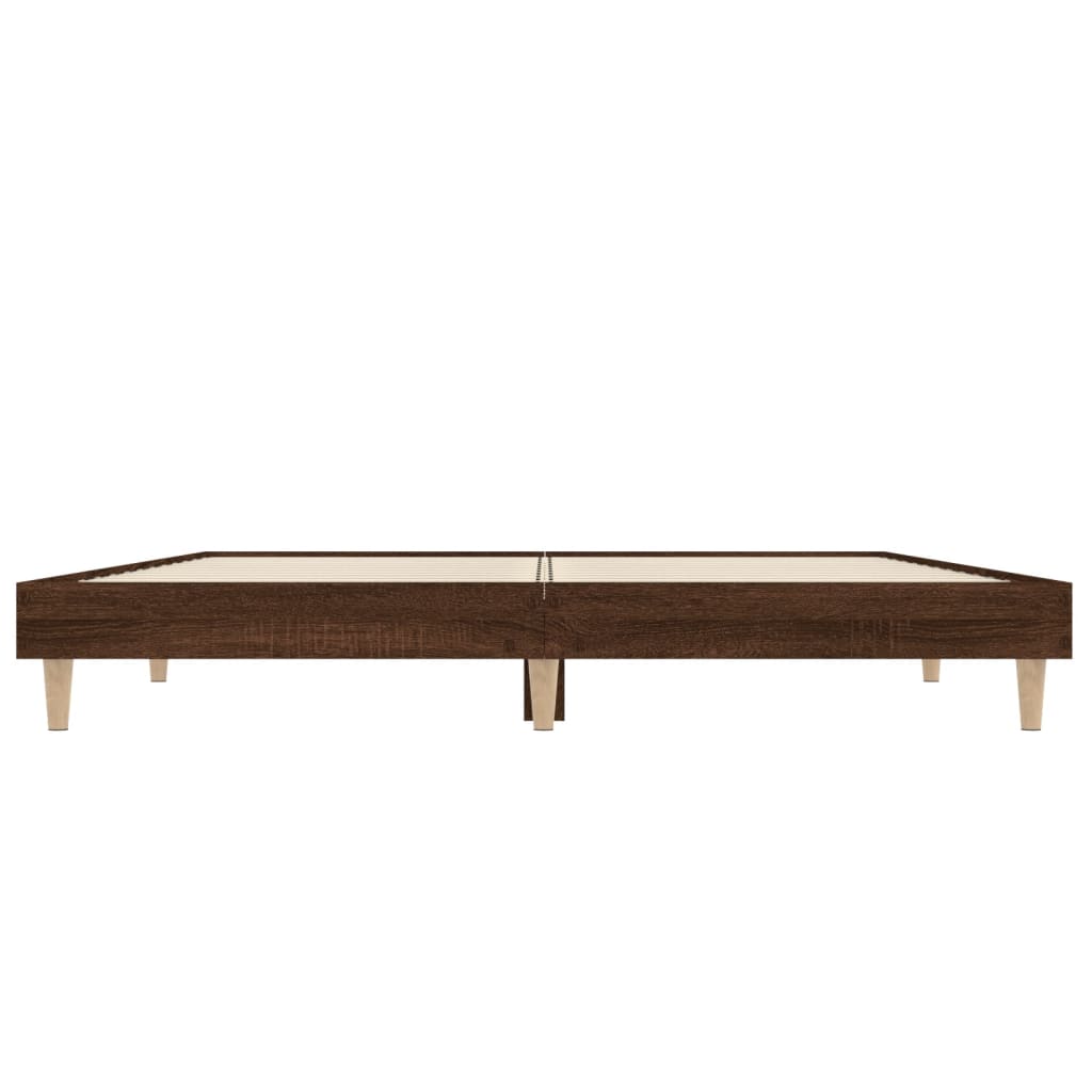Bedframe bewerkt hout bruin eikenkleur 120x190 cm 120 x 190 cm bruin eikenkleur