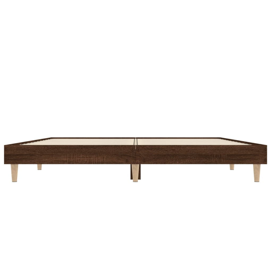Bedframe bewerkt hout bruin eikenkleur 120x190 cm 120 x 190 cm bruin eikenkleur