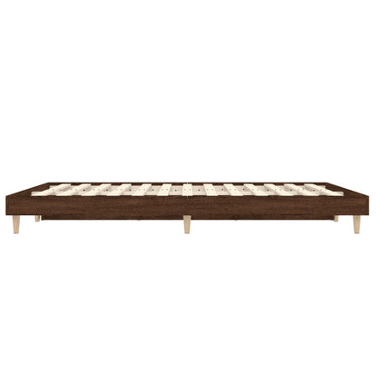 Bedframe bewerkt hout bruin eikenkleur 120x190 cm 120 x 190 cm bruin eikenkleur