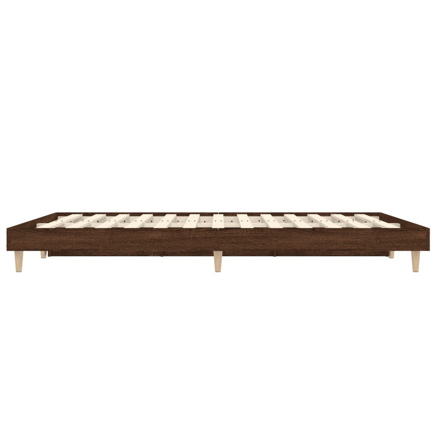 Bedframe bewerkt hout bruin eikenkleur 120x190 cm 120 x 190 cm bruin eikenkleur