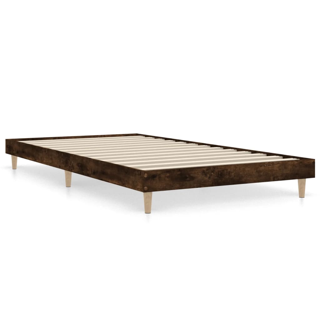Bedframe Bewerkt Hout Kleurig 90 x 190 cm Gerookt eiken