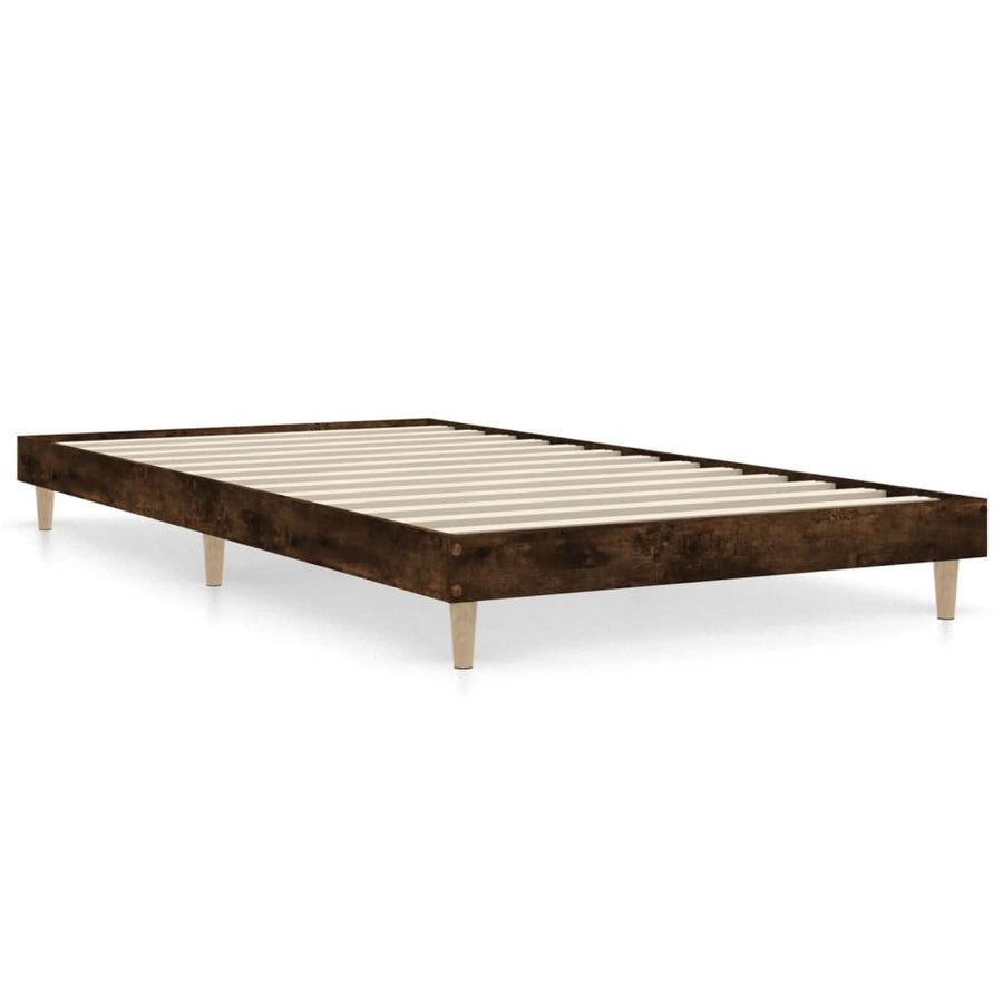 Bedframe Bewerkt Hout Kleurig 90 x 190 cm Gerookt eiken