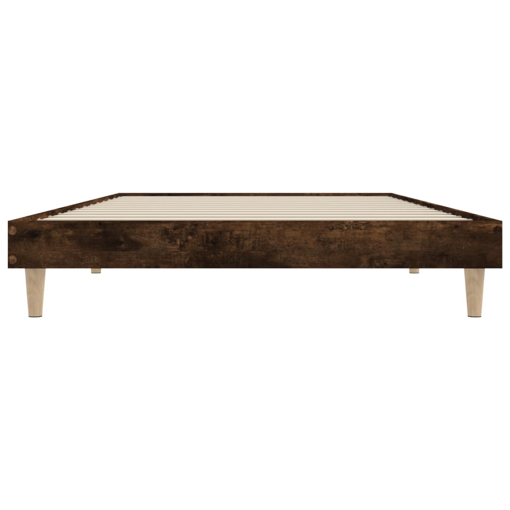 Bedframe Bewerkt Hout Kleurig 90 x 190 cm Gerookt eiken
