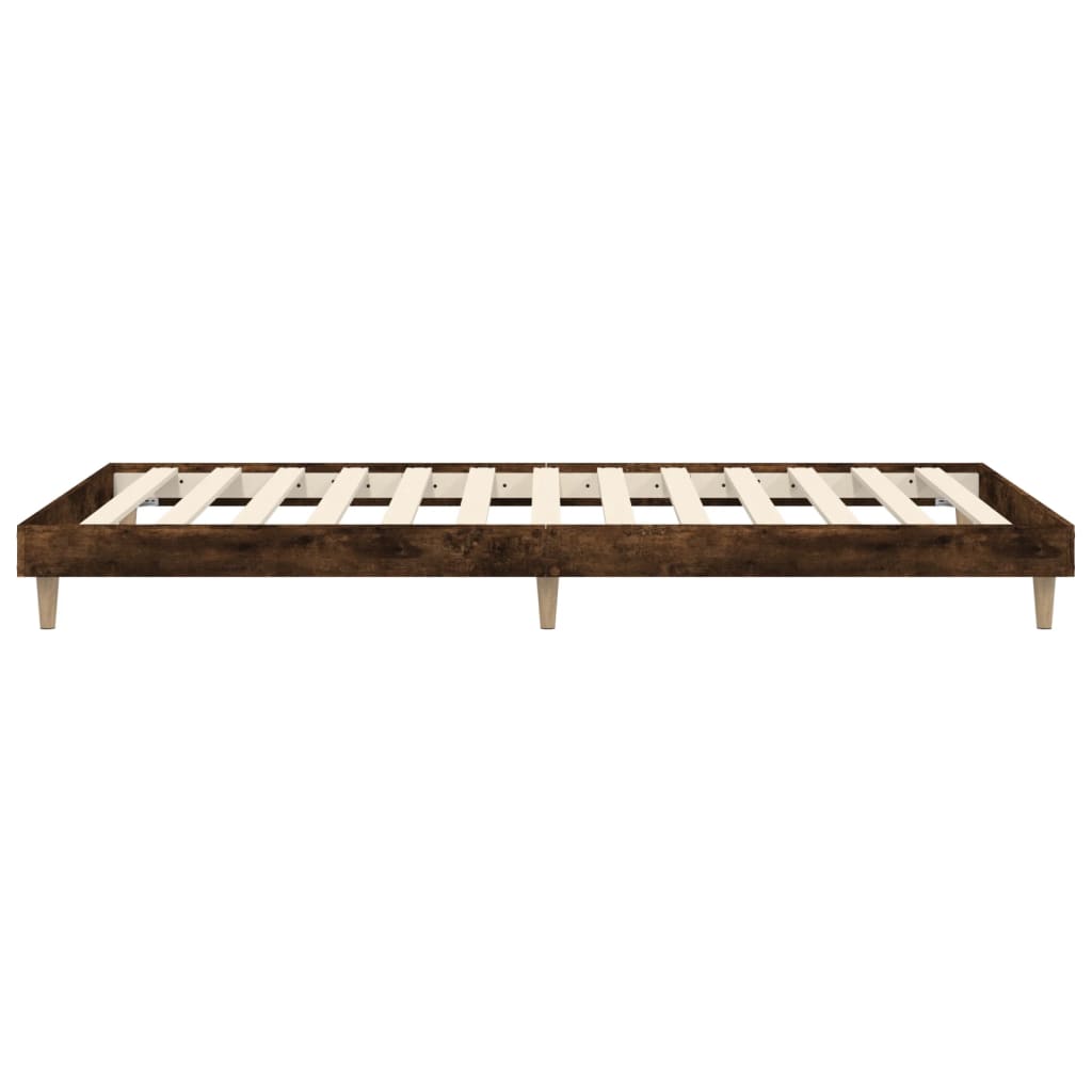 Bedframe Bewerkt Hout Kleurig 90 x 190 cm Gerookt eiken