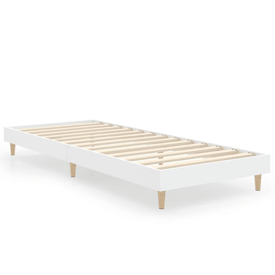 Bedframe Bewerkt Hout 75 x 190 cm Wit
