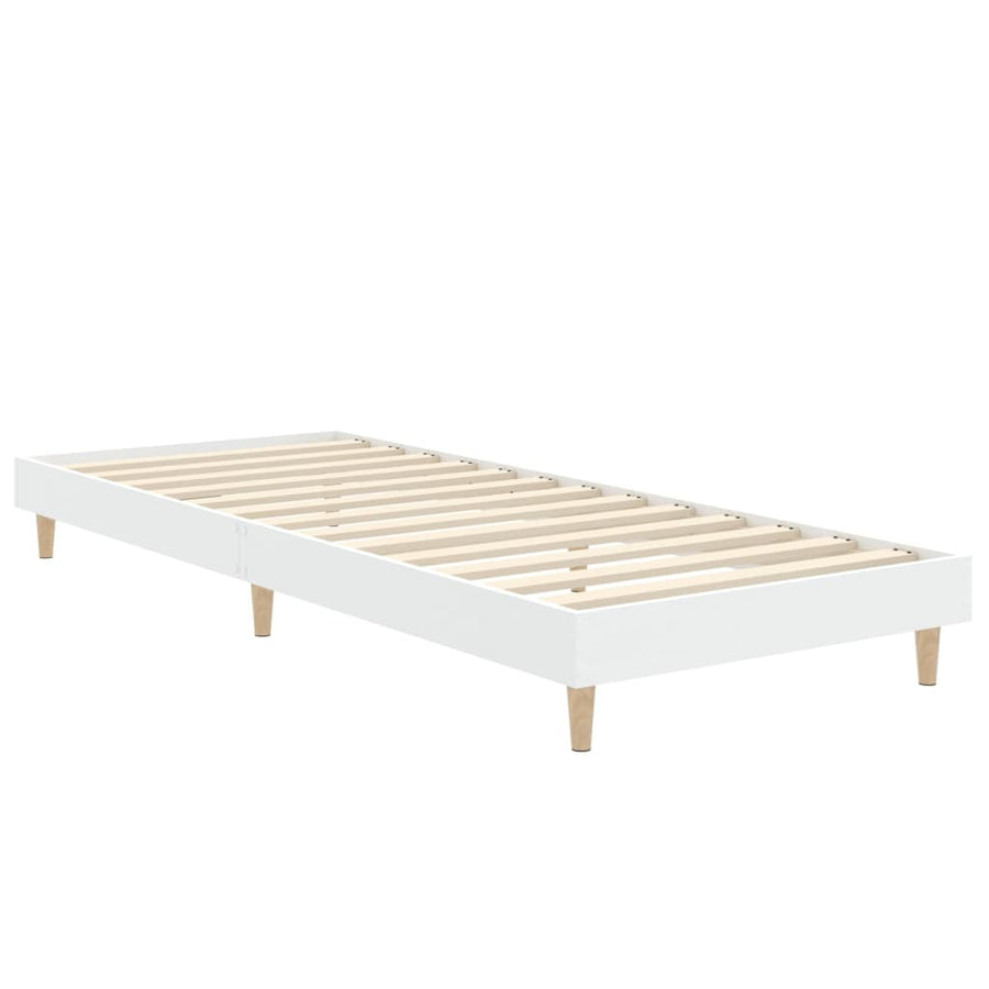 Bedframe Bewerkt Hout 75 x 190 cm Wit