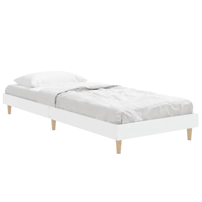 Bedframe Bewerkt Hout 75 x 190 cm Wit