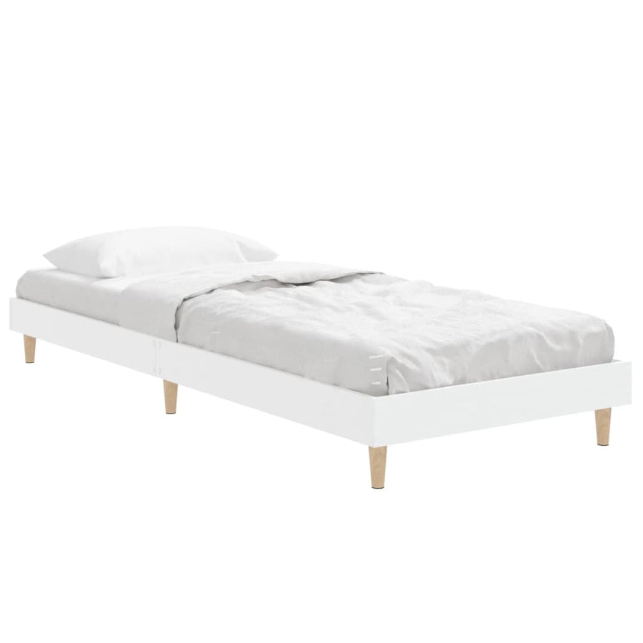 Bedframe Bewerkt Hout 75 x 190 cm Wit
