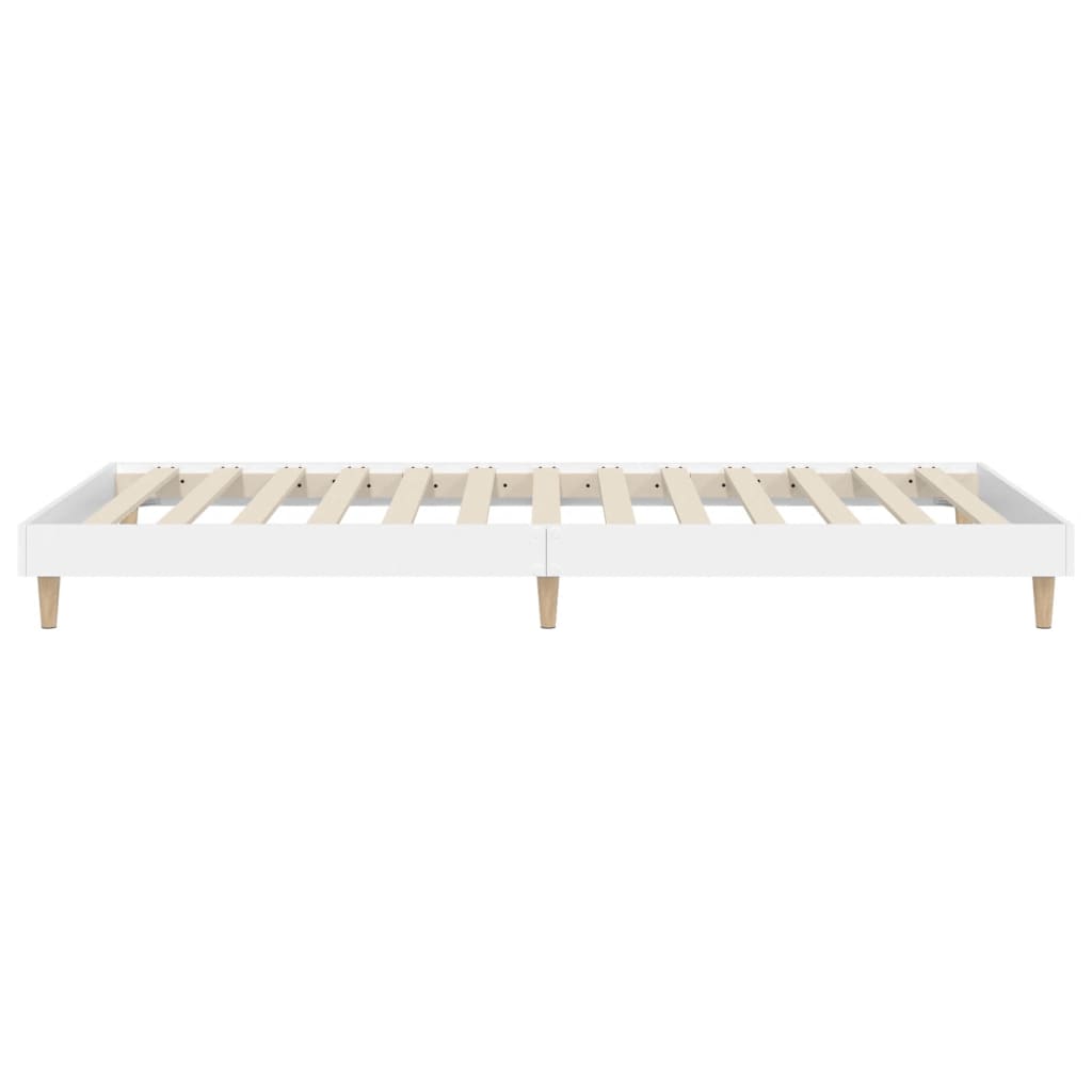 Bedframe Bewerkt Hout 75 x 190 cm Wit
