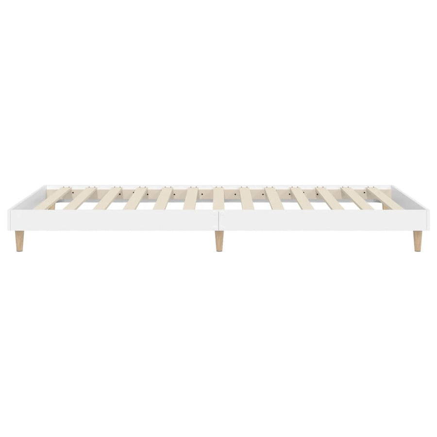 Bedframe Bewerkt Hout 75 x 190 cm Wit