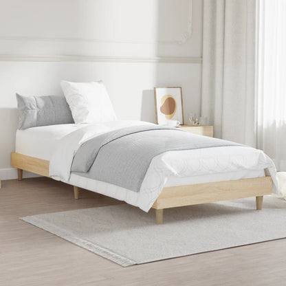 Bedframe bewerkt hout sonoma eikenkleurig 75x190 cm 75 x 190 cm Sonoma eiken