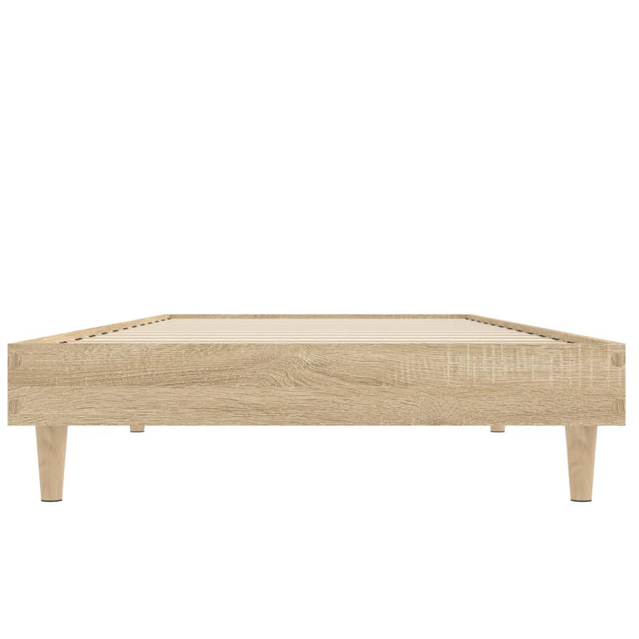 Bedframe bewerkt hout sonoma eikenkleurig 75x190 cm 75 x 190 cm Sonoma eiken