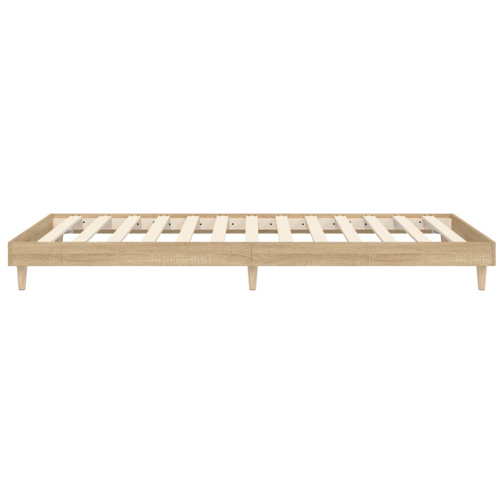 Bedframe bewerkt hout sonoma eikenkleurig 75x190 cm 75 x 190 cm Sonoma eiken