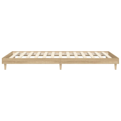 Bedframe bewerkt hout sonoma eikenkleurig 75x190 cm 75 x 190 cm Sonoma eiken