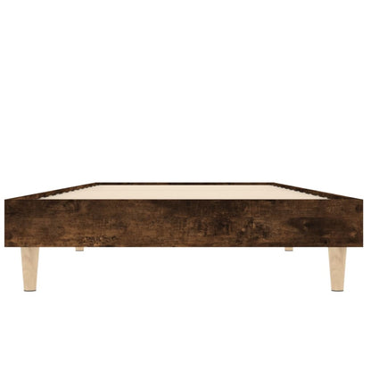 Bedframe Bewerkt Hout Kleurig 75 x 190 cm Gerookt eiken