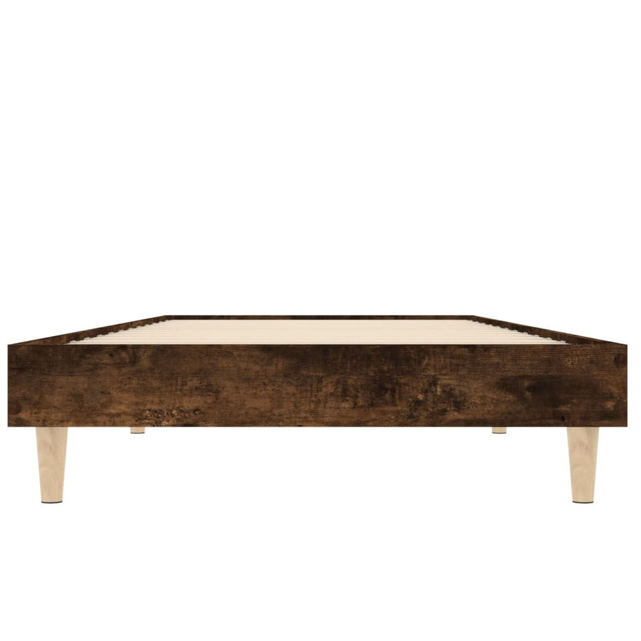 Bedframe Bewerkt Hout Kleurig 75 x 190 cm Gerookt eiken