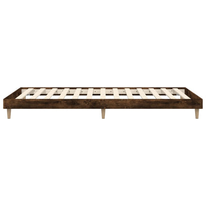 Bedframe Bewerkt Hout Kleurig 75 x 190 cm Gerookt eiken