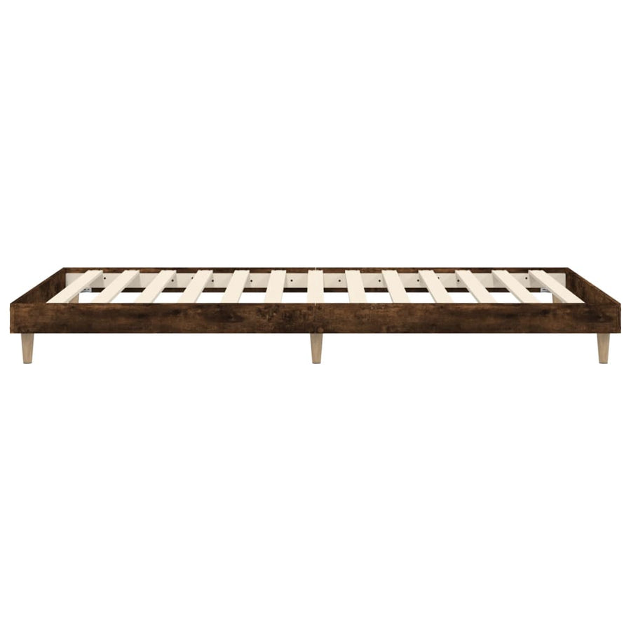 Bedframe Bewerkt Hout Kleurig 75 x 190 cm Gerookt eiken