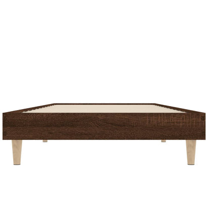 Bedframe bewerkt hout bruin eikenkleur 75x190 cm 75 x 190 cm bruin eikenkleur