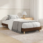 Bedframe 75x190 cm bewerkt hout bruin eikenkleur