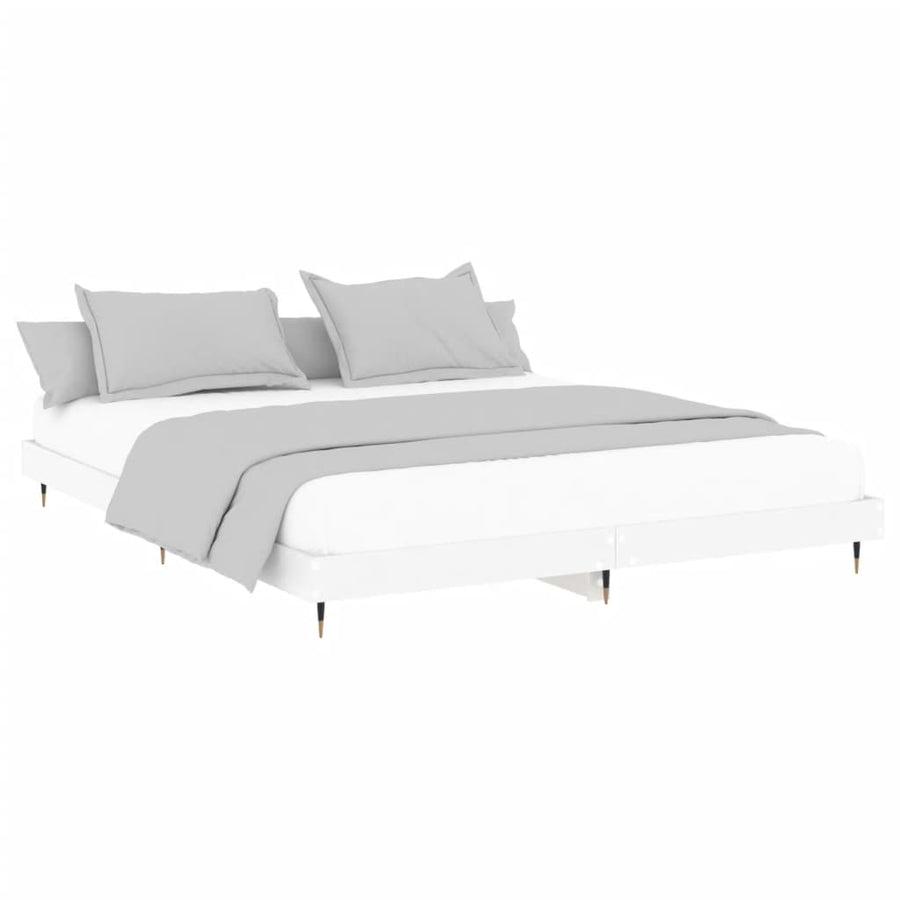 Bedframe Massief Hout Wit 200 x 200 cm