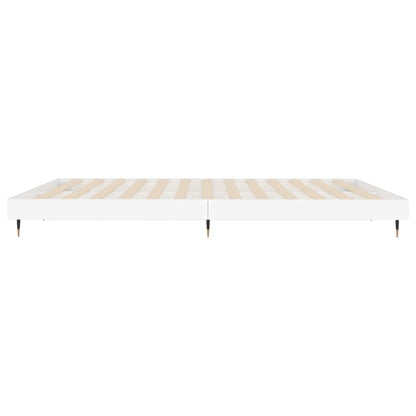 Bedframe Massief Hout Wit 200 x 200 cm