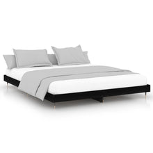 Bedframe Massief Hout Zwart 200 x 200 cm