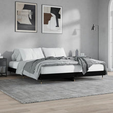 Bedframe Massief Hout Zwart 200 x 200 cm