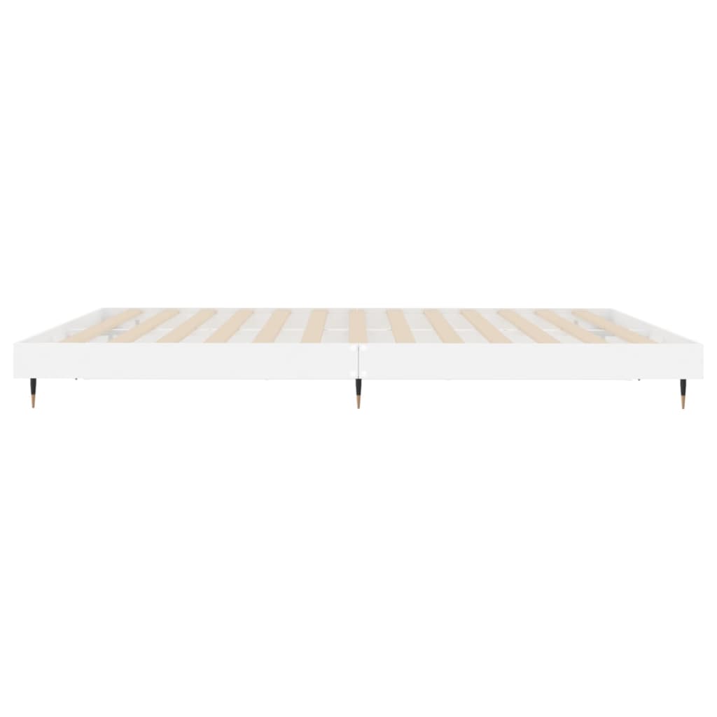 Bedframe Bewerkt Hout Hoogglans Wit 200 x 200 cm