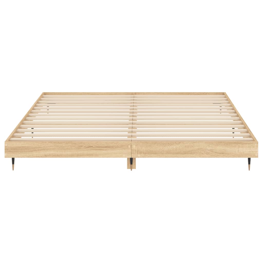 Bedframe Bewerkt Hout Kleurig Sonoma Eiken 200 x 200 cm