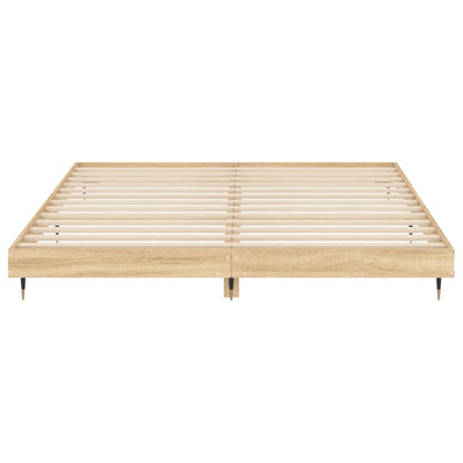 Bedframe Bewerkt Hout Kleurig Sonoma Eiken 200 x 200 cm