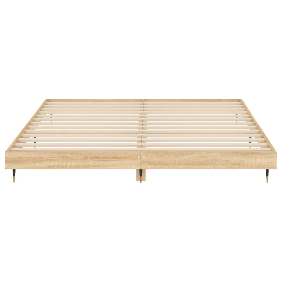 Bedframe Bewerkt Hout Kleurig Sonoma Eiken 200 x 200 cm