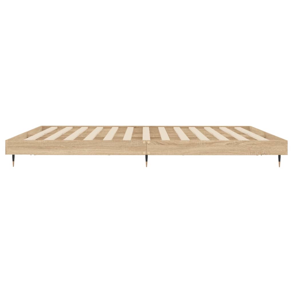 Bedframe Bewerkt Hout Kleurig Sonoma Eiken 200 x 200 cm
