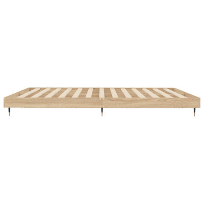 Bedframe Bewerkt Hout Kleurig Sonoma Eiken 200 x 200 cm