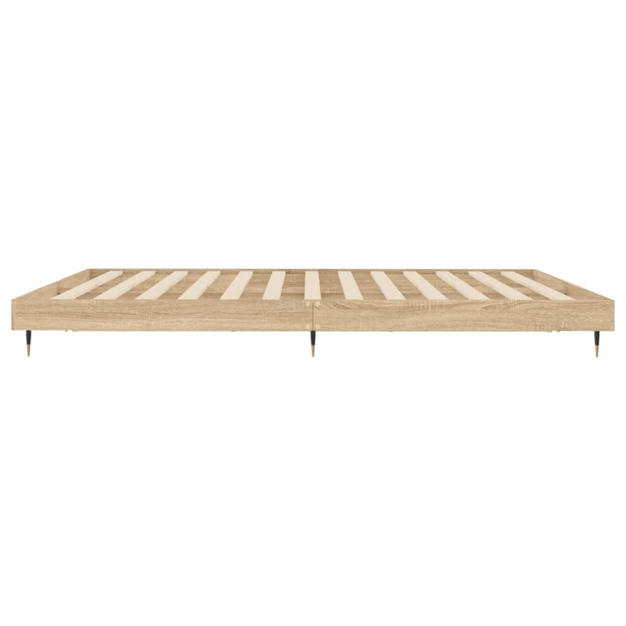 Bedframe Bewerkt Hout Kleurig Sonoma Eiken 200 x 200 cm